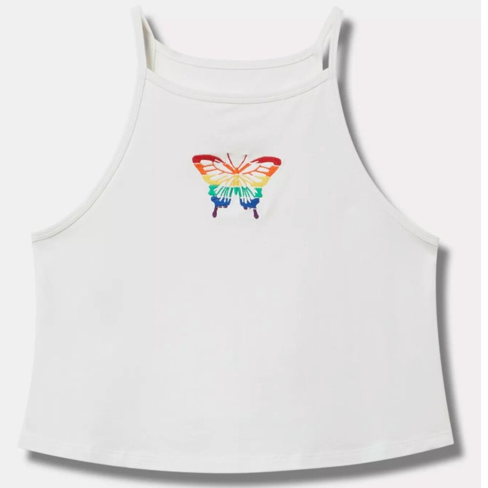 🦋 Torrid - Butterfly High-Neck Embroidered Foxy Cami